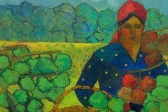 Raccolta di uva Olio su cartone 60x70   Anno 2016  Coll. Privata Coll. Privata