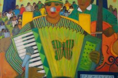 Fisarmonica al circo Olio su cartone 60x70. Anno2012  Coll.Privata2