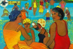 . Donne in piscina Olio su cartone 60x70  Anno 2017 Coll.Privata17  Coll. Privata