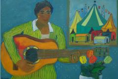 Donna con chitarra -Olio su tela 50x70    Anno 2012 Coll. Priv.