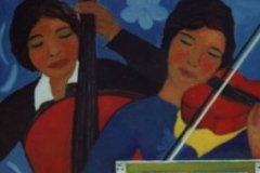Le musiciste. Prova d\'orchestra - Olio su tela 60x80    Anno 2002   Coll. Privata