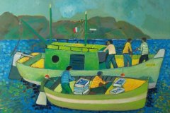 Scena marina  Olio su cartone 60x70  Anno 2012