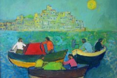 Marina Toscana  Olio  tela su cartone 40x50.Anno 2015 Coll. Privata
