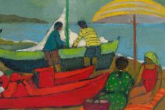 Donne sulla spiaggia - Olio su cartone 20x30  Anno 2009  Coll. Privata