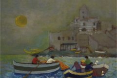 Pescatori a San Pietro (Portovenere) - Olio su cartone 60x70  Anno 2003  Coll. Privata