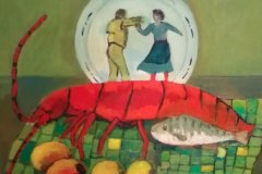 Aragosta  Olio su cartone 50x60  Anno 2017 Coll, Privata