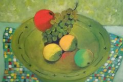 Il piatto verde   Olio su cartone 60x70 Anno 2018 Coll. Privata  Il piatto verde  Olio su cartone 60x70