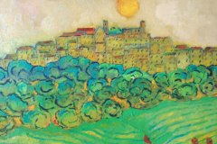 Castagneto. Olio su cartone 60x70. Anno 2018. Coll. Privata